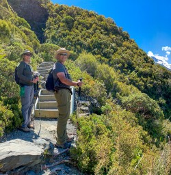 Hiking Sealy Tarns steps