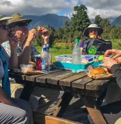 Lunch at Lake Matheson, West Coast New Zealand