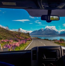 On the road at Lake Pukaki, Otago New Zealand