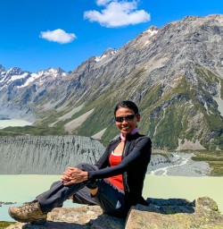 Sitting and looking at Mount Cook