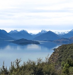 Snowcapped mountains and lakes