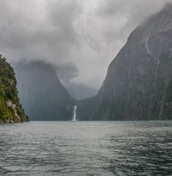 Stirling Falls at Milford Sound, Fiordland National Park Southland New Zealand