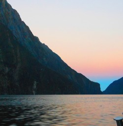 A beautiful sunset at Milford Sound