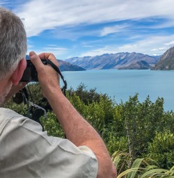Taking picture at Lake Wanaka, Otago New Zealand