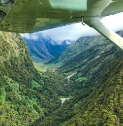 View from Southern Alps air flight