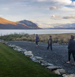 Walking along Lake Ohau, Omarama Canterbury New Zealand
