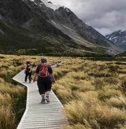 Walking at Aoraki Mount Cook National Park, Canterbury New Zealand