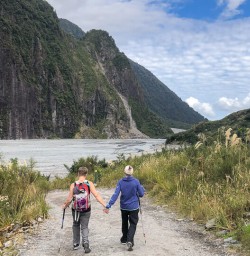 Walking at Franz Josef Valley, West Coast New Zealand