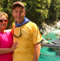 4. Guest couple Haast Pass bridge