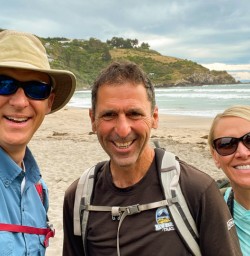 4. Guide Ross and two guests Godley Head on beach