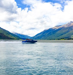 4. Jetboat skimming across water Siberia Valley