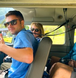 4. Pilot and guests on board Siberia flight