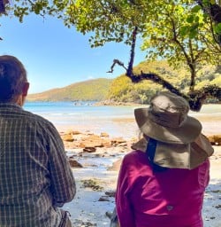 4. Stewart Island guest couple beach views