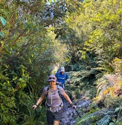 Couple hiking in Egmont National Park