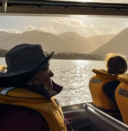 5 Golden sun as guests jetboat across Lake McKerrow2