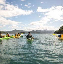 5 Guide and guests on water in Kayaks copy