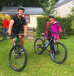 Will and Helen ready to hit the9 bike tracks in Queenstown