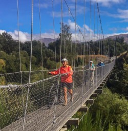 Biking the Arrow river Bridges Ride, Otago New Zealand