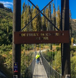 Biking the Arrow river Bridges Ride, Otago New Zealand