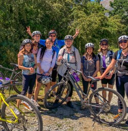 Group at Queenstown trail, Otago New Zealand