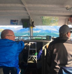 Boating across Lake Wanaka