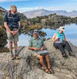 Chris and the group at Mou Waho Island, Wanaka Otago New Zealand
