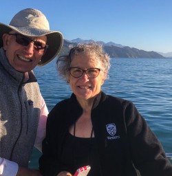 Couple on the boat at Kaikoura, Canterbury New Zealand