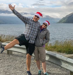 Couple at Devils Staircase, Lake Wakatipu Otago New Zealand