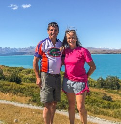 Couple at Lake Pukaki, Canterbury New Zealand