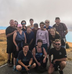 Group above Lake Tekapo, Canterbury New Zealand