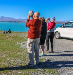 Group at Lake Pukaki, Canterbury New Zealand