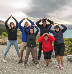 Group at Lake Pukaki, Canterbury New Zealand