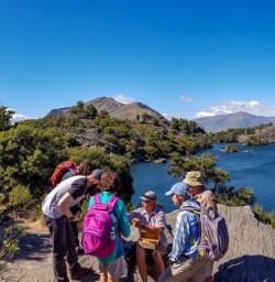 Group at Mou Waho Island, Wanaka Otago New Zealand