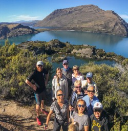 Group at Mou Waho Island, Lake Wanaka Otago New Zealand