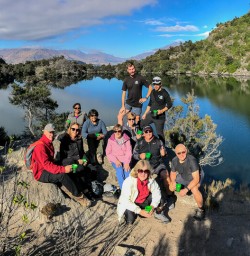 Group at Mou Waho Island, Wanaka Otago New Zealand