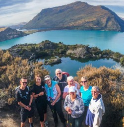 Group at Mou Waho Island, Lake Wanaka Otago New Zealand
