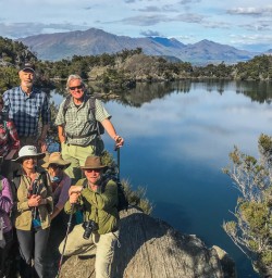 Group at Mou Waho Island, Lake Wanaka New Zealand