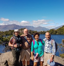 Group at Mou Waho Island, Wanaka Otago New Zealand