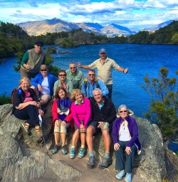 The group at Mou Waho Island Nature Reserve in the middle of Lake Wanaka