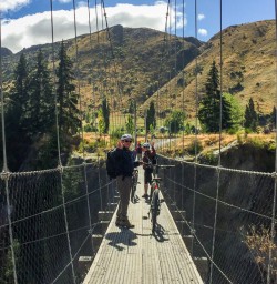 Guests at the Arrow river Bridges Ride, Otago New Zealand