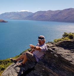 Guide at Mou Waho Island, Wanaka Otago New Zealand