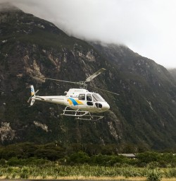 Helicopter tour at Miford Sound, Fiordland New Zealand