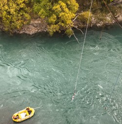Jumping from Bridge at Arrow River, Otago New Zealand