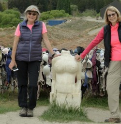 Ladies at Cardrona Bra Fence, Otago New Zealand