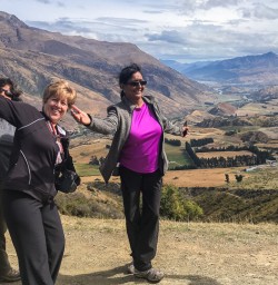 Ladies at Crown Range Scenic Lookout, Otago New Zealand