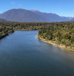 Lake Mckerrow view from helicopter, Fiordland New Zealand