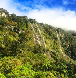 Everywhere you look there are waterfalls cascading down the hillsides.