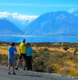Stunning backdrop of Ben Ohau and the lake in the Mackenzie district.