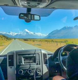 On the road to Aoraki Mt Cook National Park