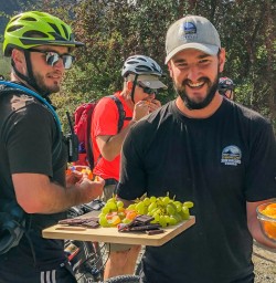 Snack after biking the Queenstown trail, Otago New Zealand